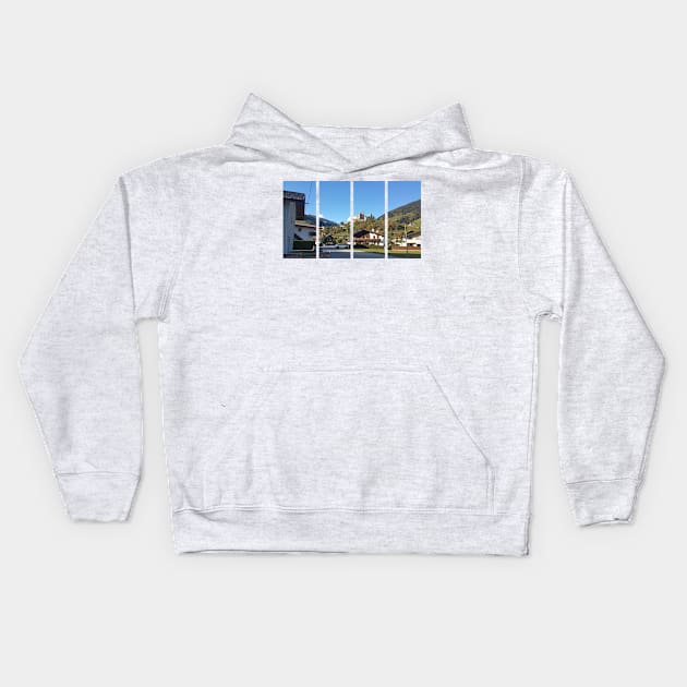 Heinfels Castle, the symbol of the town. It stands in the Puster Valley, near the entrance to the Villgraten Valley. Tyrol, Austria Kids Hoodie by fabbroni-art